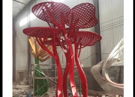 不锈钢抽象蘑菇景观雕塑