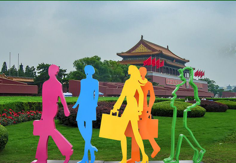 不锈钢购物人物雕塑图片
