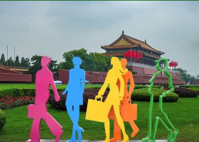 不锈钢购物人物雕塑