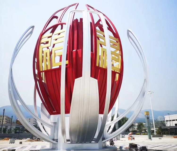 不锈钢广场大型景观雕塑图片