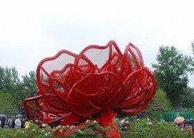 不锈钢玫瑰花雕塑