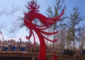 不锈钢抽象凤凰雕塑