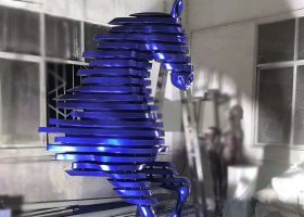不锈钢抽象立体马雕塑 