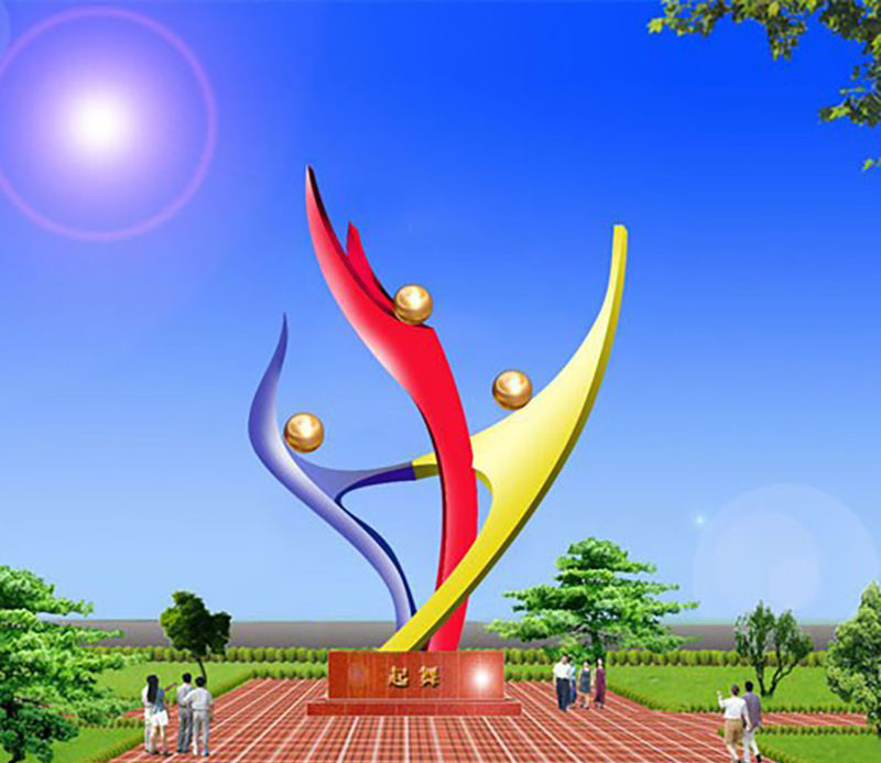 不锈钢起舞公园雕塑图片