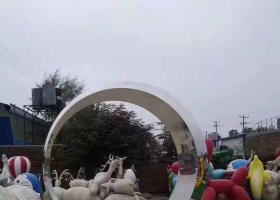 不锈钢圆环雕塑广场景观雕塑户外摆件
