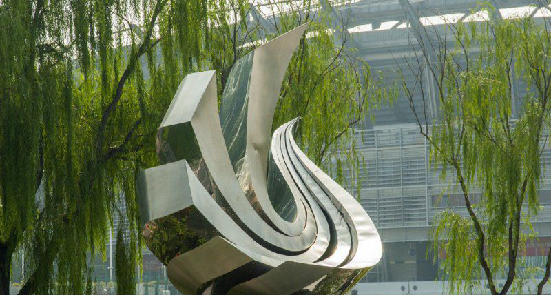 不锈钢抽象凤凰公园雕塑图片