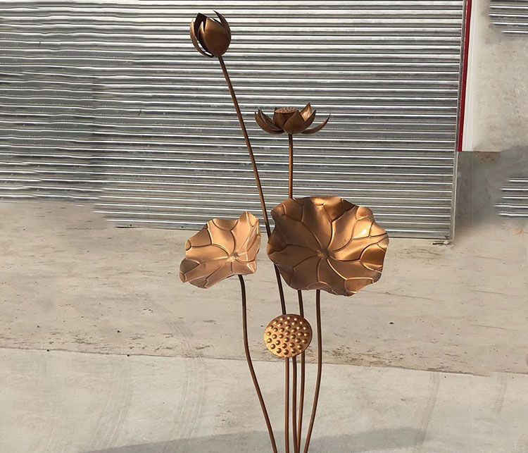 锻铜荷花不锈钢雕塑图片