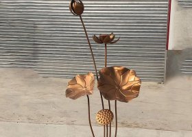 锻铜荷花不锈钢雕塑