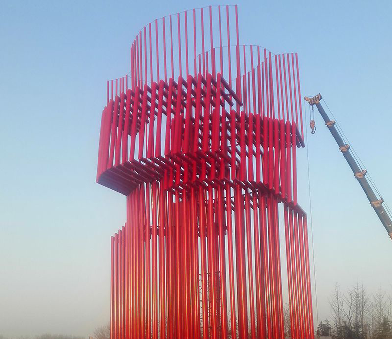 不锈钢广场大型景观雕塑图片