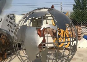 不锈钢镂空地球仪雕塑