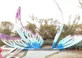 公园不锈钢彩蝴蝶景观雕塑