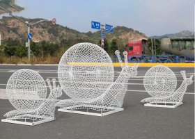 公园蜗牛镂空不锈钢雕塑