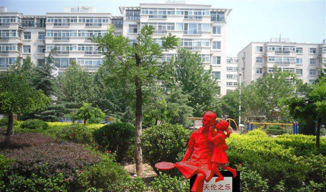 公园天伦之乐不锈钢雕塑图片