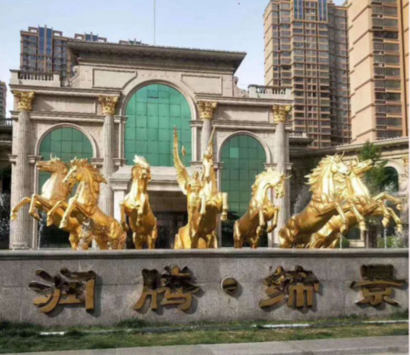 不锈钢阿波罗战车雕塑图片