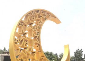 不锈钢广场景观五星月亮雕塑