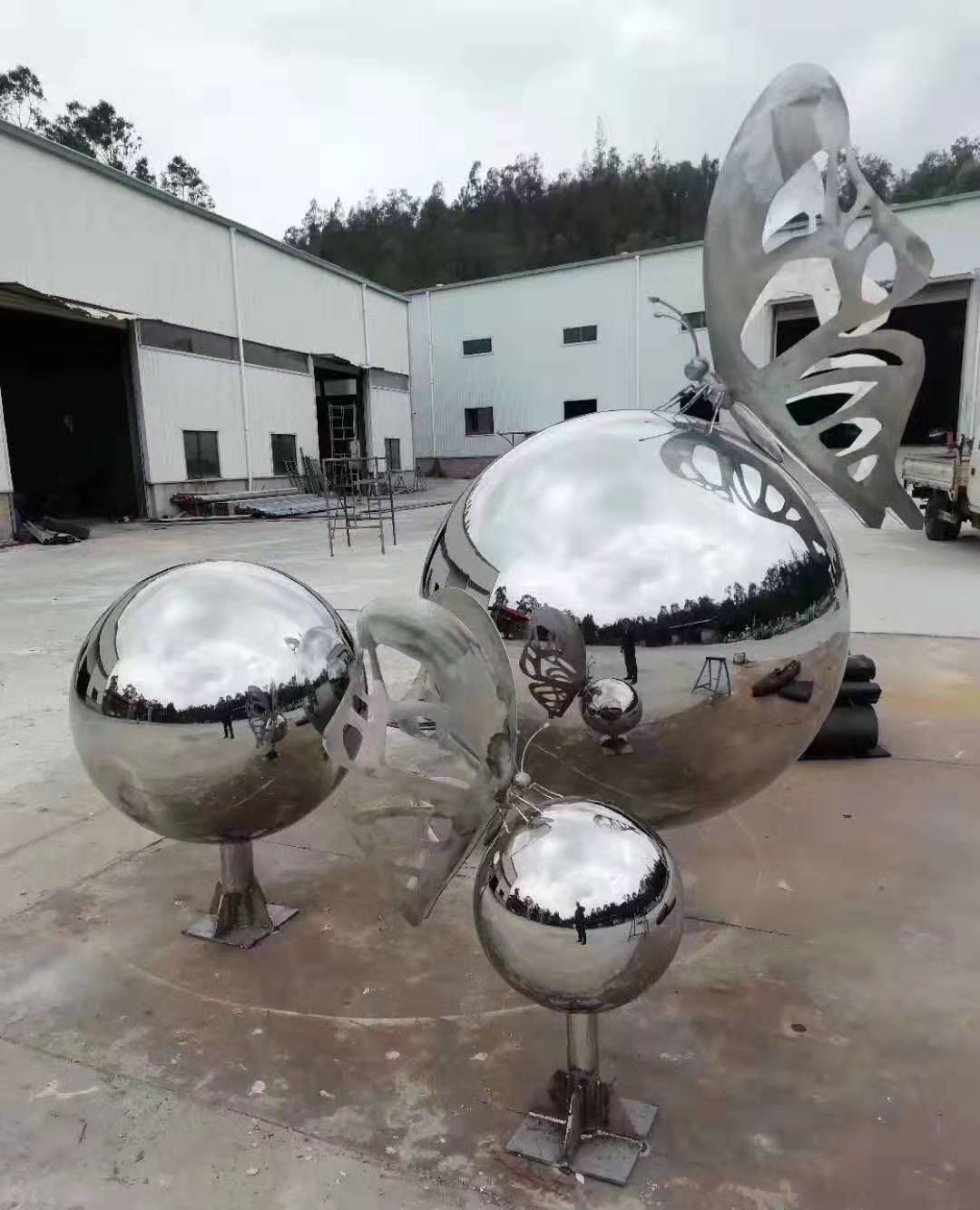 不锈钢蝴蝶雕塑户外摆件广场动物雕塑图片