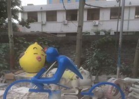 不锈钢烤漆运动人物装饰雕塑