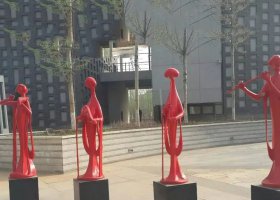 不锈钢乐器古代人物雕塑
