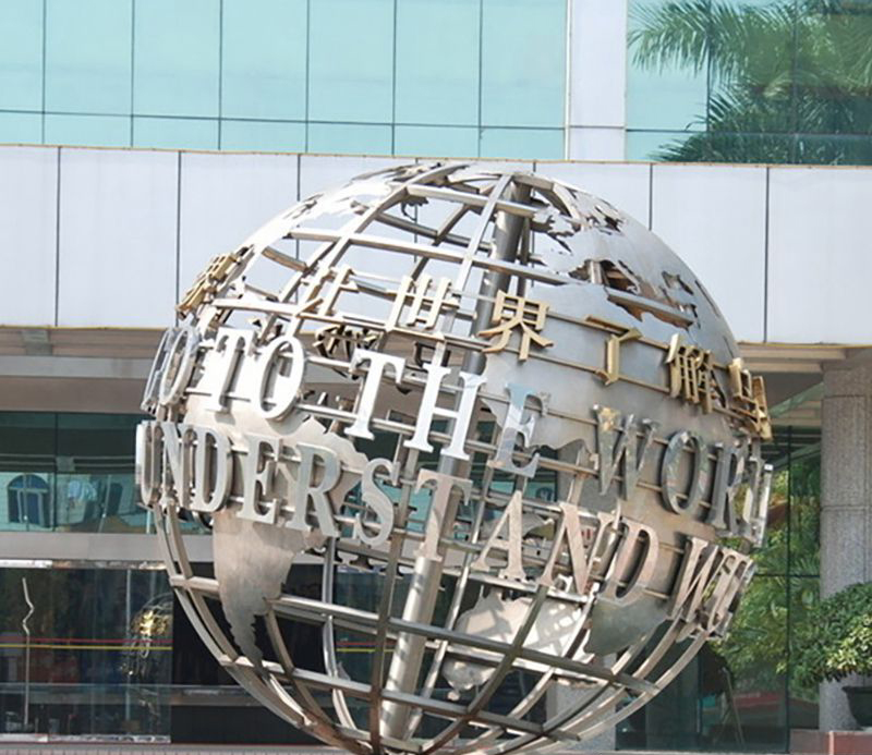 不锈钢镂空球企业景观摆件图片