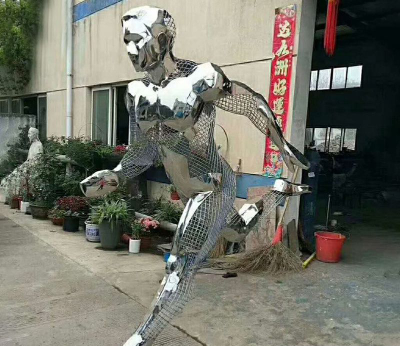不锈钢跑步公园雕塑图片