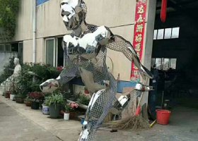 不锈钢跑步公园雕塑