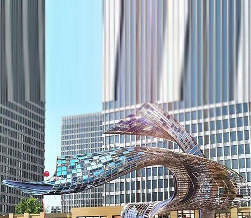 城市不锈钢海浪景观雕塑图片