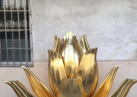 仿真不锈钢荷花艺术雕塑
