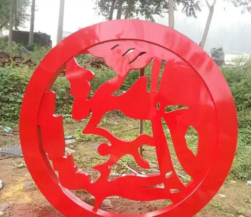 公园不锈钢剪纸抽象雕塑图片