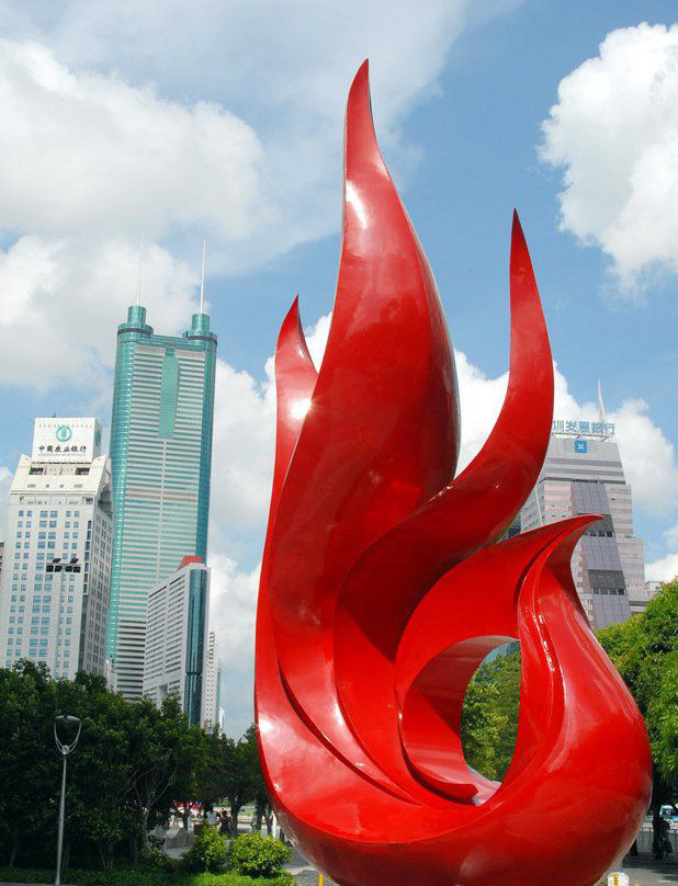 贵市不锈钢抽象孔雀雕塑图片