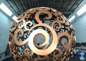 不锈钢金属镂空球造型雕塑