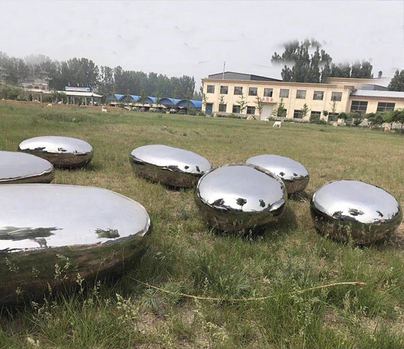 不锈钢水滴座椅公园摆件图片