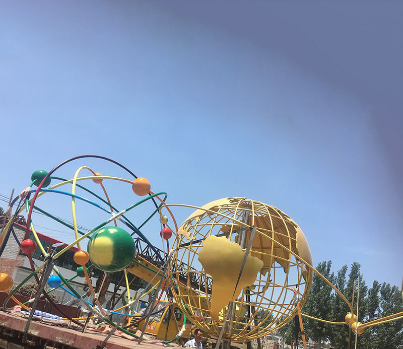 不锈钢星球校园雕塑图片
