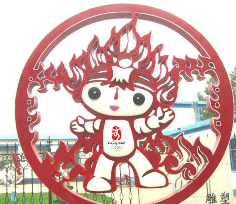 公园不锈钢福娃雕塑图片