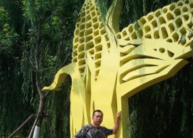 不锈钢编制玉米园林景观雕塑