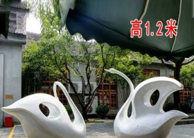 不锈钢抽象天鹅雕塑