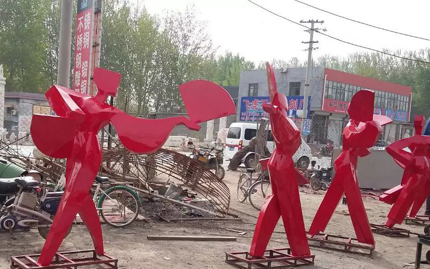 不锈钢抽象跳舞人物雕塑图片