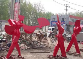 不锈钢抽象跳舞人物雕塑