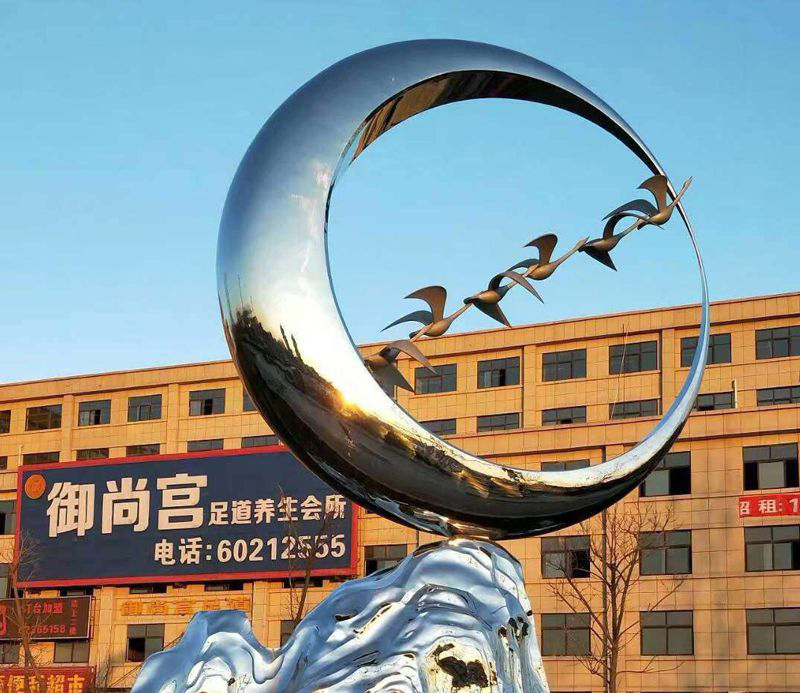不锈钢大雁雕塑图片