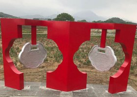 不锈钢公园剪纸同心锁雕塑