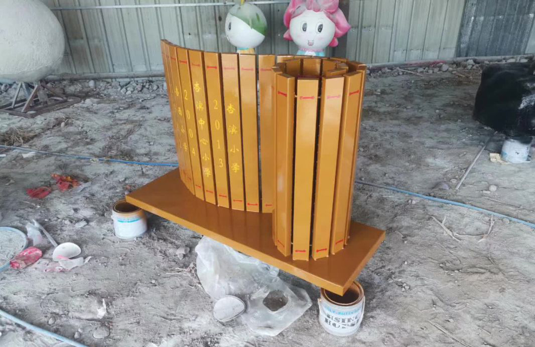 不锈钢广场竹简景观雕塑图片