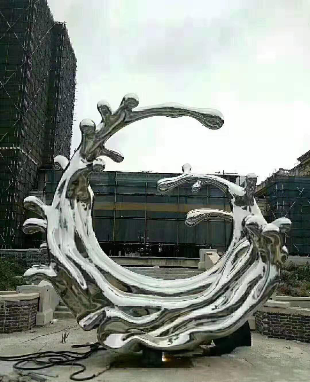 不锈钢海浪雕塑不锈钢公园景观雕塑户外摆件图片