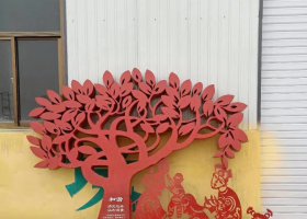 不锈钢剪影和谐景观主题雕塑