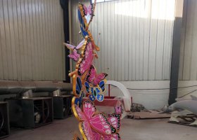 不锈钢彩绘蝴蝶雕塑摆件