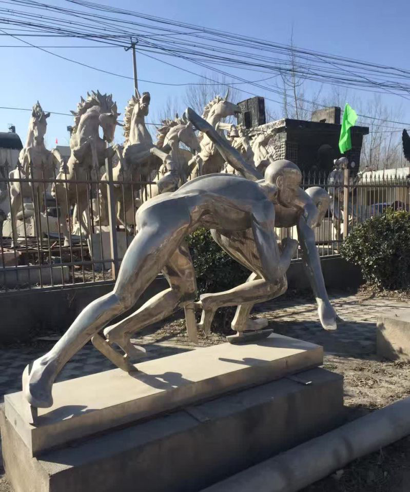 不锈钢城市赛跑人物雕塑图片