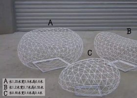 不锈钢镂空鹅卵石广场雕塑