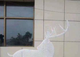不锈钢镂空梅花鹿雕塑广场雕塑  