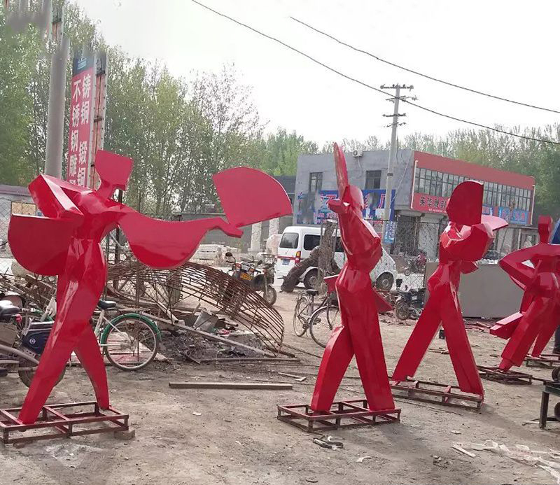 不锈钢跳舞运动雕塑图片