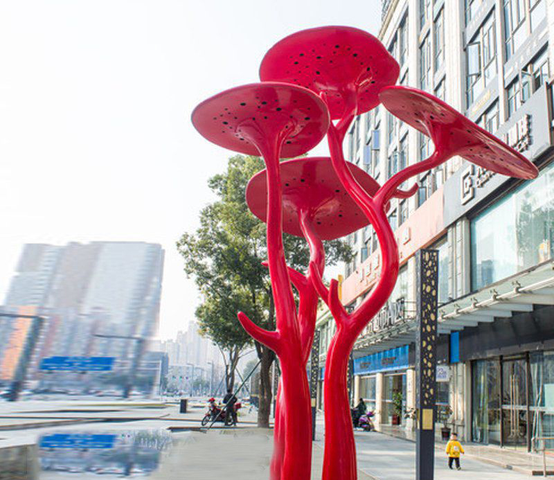 城市不锈钢抽象树雕塑图片