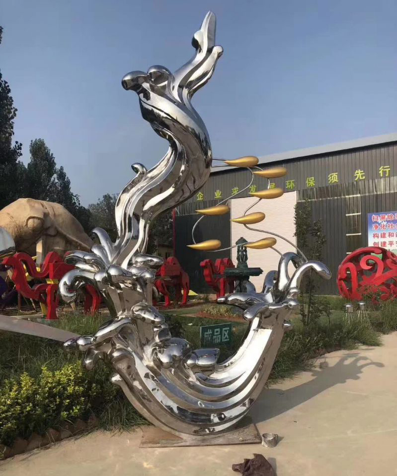 城市不锈钢海浪景观雕塑图片