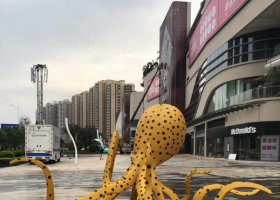 不锈钢城市章鱼造型雕塑
